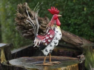 Tuinbeeld metalen vogel - Haan - 52 cm