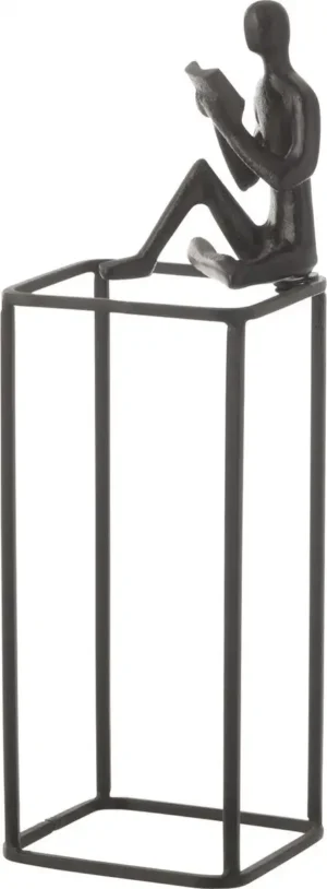 Beeld - Een moment tot bezinning komen - Boek lezen - 11x11x35 cm