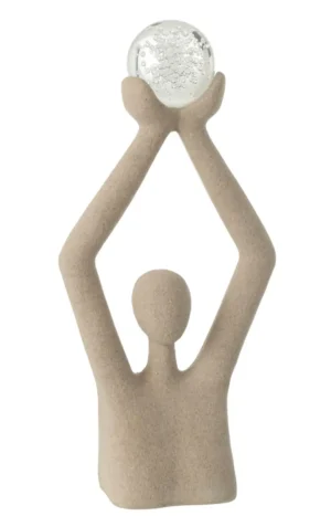 Beeld Buste Persoon - Je toekomst in eigen hand hebben - Beige - Polyresin / Kristalglas - 25x52x10 cm