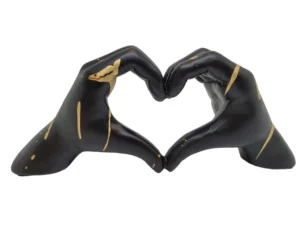 zwart goud Love hands pop art beeld 8x29x12 cm