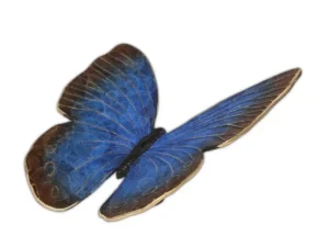 Bronzen urn vlinder Blauw 18x18x10