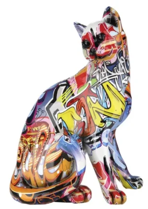 Gekleurd Poesje - kat pop art beeld