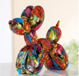 Gekleurde hond pop art beeld ballon look