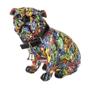 Gekleurde mops hond pop art beeld