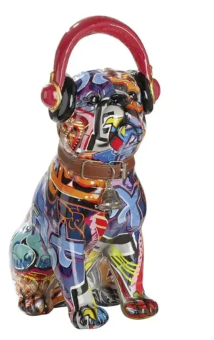 Gekleurde Mopshond muziek pop art beeld