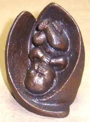 Beeldje baby in bloemblad