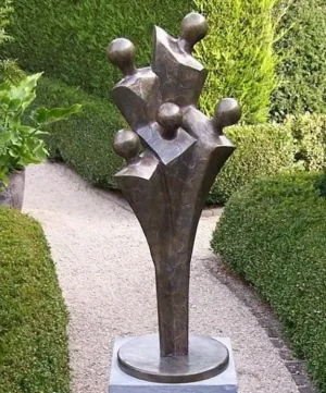 Bronzen beeld gezin