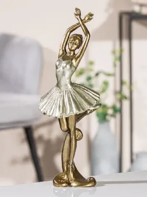 Beeld Ballerina - Dansend - Goud - Polyresin - 31 cm