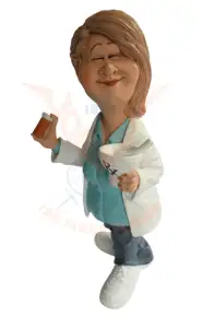 Beeldje apotheker vrouw