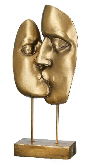 Beeld Kussende gezichten - Goud