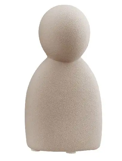 Beeld - Sculptuur - Familie - Gezin van vier - Ouders en twee kinderen - Grijs - Keramiek - 26 cm - - Afbeelding 3