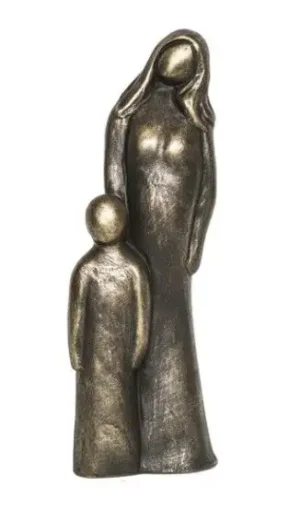 Moeder met puber sculptuur