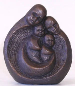 Beeldje Gezin met 2 kinderen