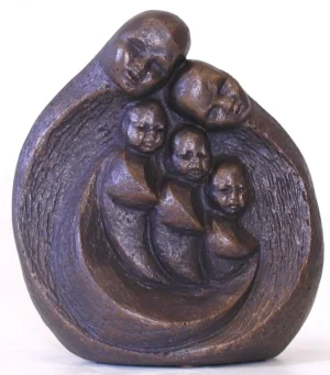 Beeldje Gezin met 3 kinderen