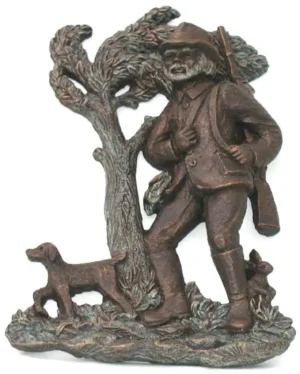 Beeldje jager plaket 53 cm