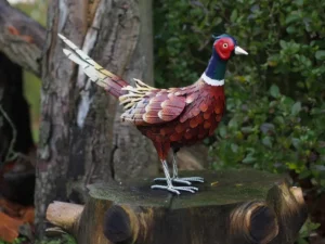 tuinbeeld metalen Fazant 60x17x35 cm