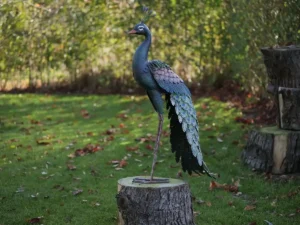 tuinbeeld metalen pauw staand 56x31x95 cm