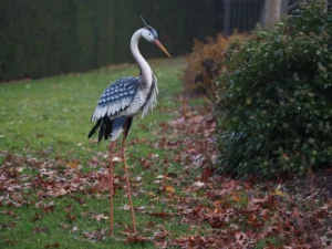 tuinbeeld metalen reiger  45x16x112cm