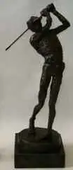 Beeldje Golfer serie middel, op sokkel (met tekstplaatje)