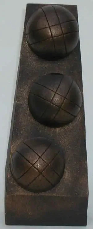 Beeldje Jeu de Boule trofee, 3 ballen op sokkel