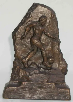 Beeldje Voetballer plaket