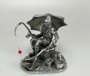 Beroepen beeldje tin - Visser tin beeldje