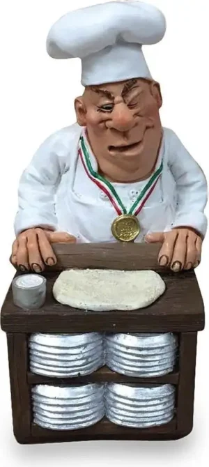 Grappige beroepen beeldje pizzabakker - de komische wereld van karikatuur beeldjes – komische beeldjes – geschenk voor – cadeau -gift -verjaardag cadeau