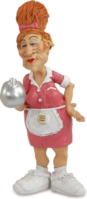 Grappige beroepen beeldje serveerster - de komische wereld van karikatuur beeldjes – komische beeldjes – geschenk voor – cadeau -gift -verjaardag cadeau